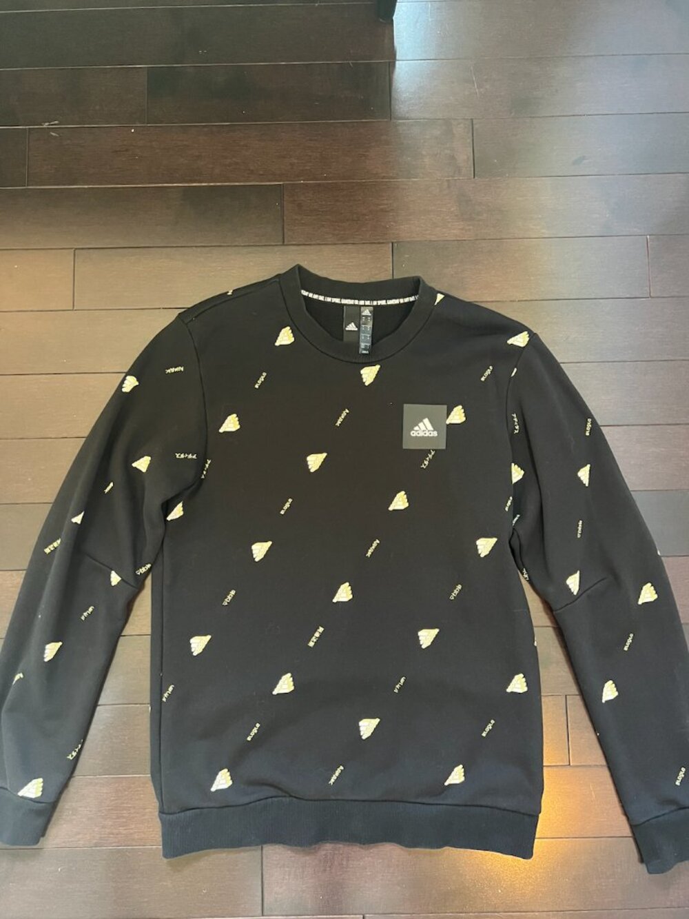 Adidas Men's Must Haves All Over Print Global Multi-Language Crewneck M